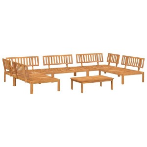 vidaXL 6 Piece Patio Pallet Sofa Set - Outdoor Garden Furniture - Solid Acacia Wood - Modular Design - Brown Dark - 1 of 4