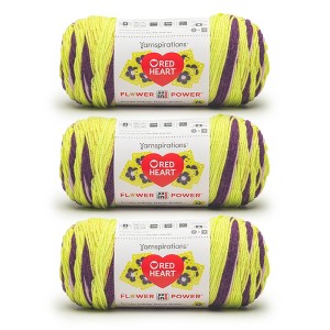 Red Heart All in ONE Flower Power Yarn 24 Pack-Dapper Daphne - 1 of 4