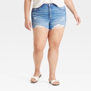 Women's High-Rise Cutoff Mini Jean Shorts - Universal Thread™ - 1 of 3