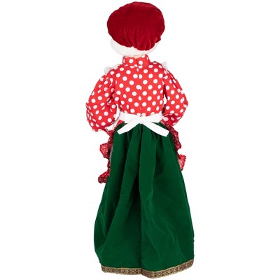 24" Animated Mrs. Claus with Gingerbread Cookie in Festive Attire