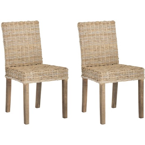 Set Of 2 Dining Chair Wood Natural, Safavieh Dining Chairs Target
