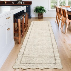 Acekool Charlotte Bordered Washable Rug Non Slip Soft Low Pile for Living Room Bedroom ，Multiple Sizes and Colors - 1 of 4