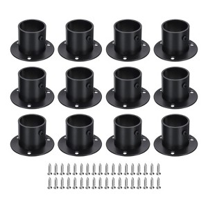 Unique Bargains Stainless Steel Corrosion Resistance Durability Cylindrical Design Closet Rod Brackets 12 Pcs - 1 of 4