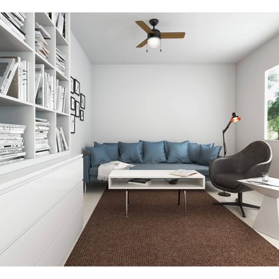 Scandinavian-Inspired Matte Black 42" LED Ceiling Fan with Remote and Reversible Blades