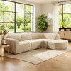 Christopher Knight Home Jace 111" Modern 4-Seater Upholstered Curved Sectional Sofa - 2 of 4