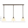 Toltec Lighting Any 3 - Light Chandelier in  Bronze with 7" Italian Marble Shade - 2 of 2