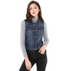 INSPIRE CHIC Women's Buttoned Washed Denim Vest with Faux Chest Flap Pockets - 3 of 4