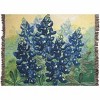 Manual Woodworks and Weavers Country Cottage Throw – Blue Bonnet Motif Blanket with Fringe for Sofa or Bed - 2 of 3