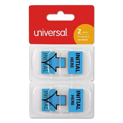 Universal Deluxe Message Arrow Flags "Intital Here" Blue 100/Pack 99009