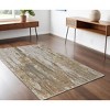 Ivory Gray and Brown Abstract Power Loom Area Rug - 2 of 4