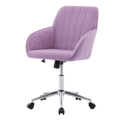 NicBex Adjustable Height Ergonomic Home Office Chair with Silver Base and Wheels for Work Study Vanity,Bedroom