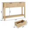 Fluted Entryway Table with 2 Drawers, Console Table for Entryway, Wooden Sofa Table - 2 of 4