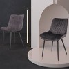 Brassex Set of 2 Fabian Dining Chairs Dark Gray - 2 of 4