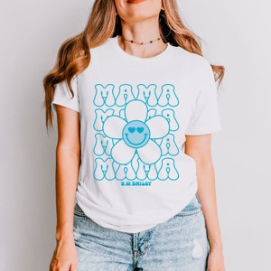 Simply Sage Market S.W.Smiley Mama Stacked Flower Short Sleeve Tee - 1 of 4