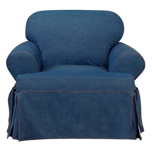 Authentic Denim T Chair Slipcover Indigo Sure Fit Target