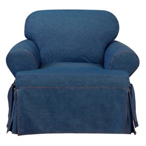 Authentic Denim T-Chair Slipcover Indigo - Sure Fit, Blue