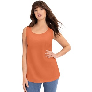 June + Vie by Roaman's Women's Plus Size Scoopneck One + Only Tank Top - 1 of 4