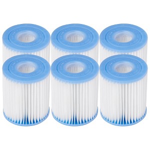 INTEX 29007E Type H Pool Filter Cartridge: For INTEX Filter Pumps – Easy-To-Clean – Dacron Paper – Efficient Filtration – 6 Pack - 1 of 4