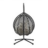 Patio Swing Egg Chair With Stand,PE Rattan Egg Chair,Hanging Basket Chair,Hammock Chair -Maison Boucle - 3 of 4