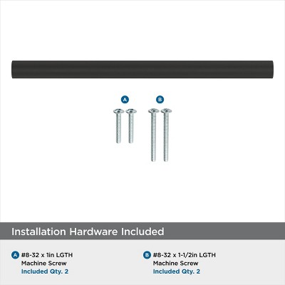 Matte Black 6-5/16 inch Modern Cabinet Drawer Pull