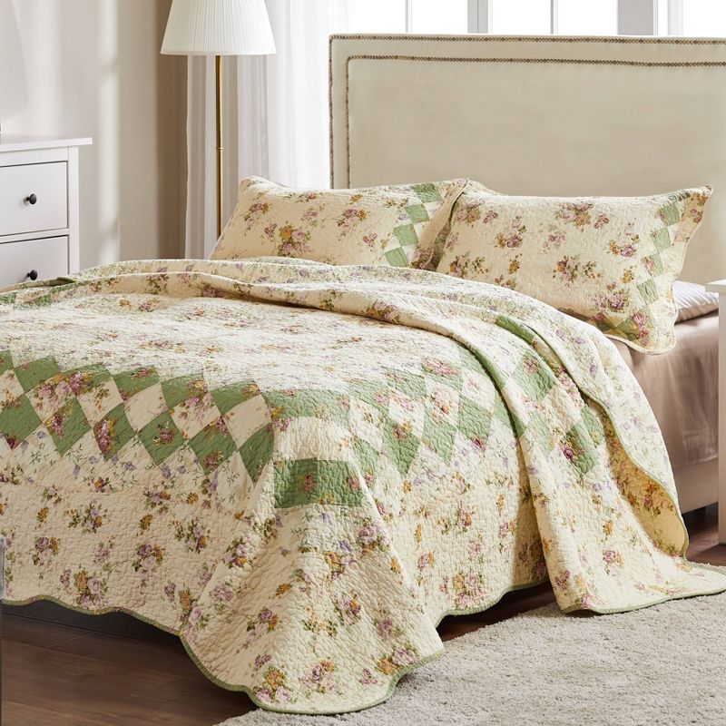 Greenland Home Fashions Bliss Quilt Set Ivory, 3 of 6