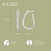 Gilded 1/4 to 2 Carat Total Weight Lab-Grown Diamond Prong Set Hoop Earrings in 925 Sterling Silver and 14KT Yellow Gold Plated Silver, Hinged Closure - 4 of 4