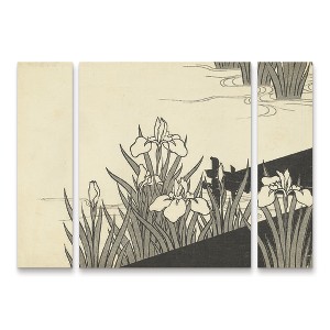 Trademark Fine Art Unknown  Japanese Irises A 3 Piece Panel Set Art - 1 of 3