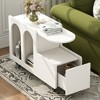 Whisen Modern Mobile End Table with Lockable Wheels and Storage Drawer - image 2 of 4