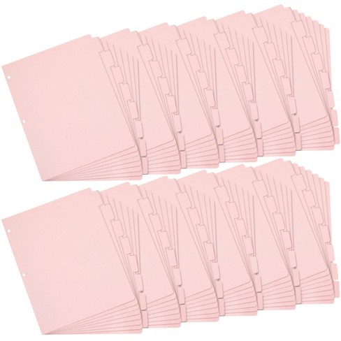 Paper Junkie 12 Sets Pink 8 Tab Dividers For 3 Ring Binder, Binder  Separators With Tabs, Bulk Pack Of 96 Total Page Dividers, Letter Size,  9.5x11 In : Target