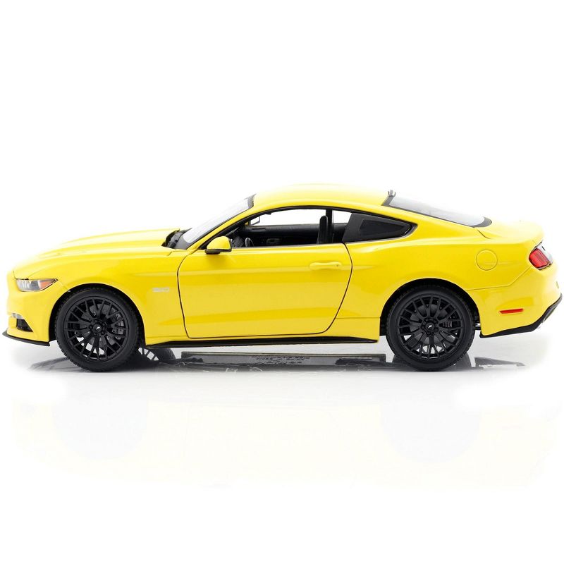 2015 Ford Mustang GT 5.0 Yellow 1/18 Diecast Model Car by Maisto, 3 of 6