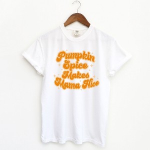 Simply Sage Market Women's Pumpkin Spice Makes Mama Nice Short Sleeve Garment Dyed Tee - 1 of 2