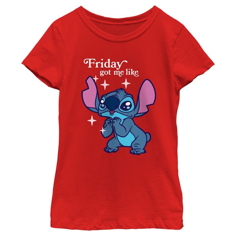 Girl's Lilo & Stitch Friday Got Me Like T-Shirt, 1 of 6