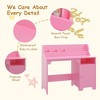 Garvee Kids Desk and Chair Set-Study Desk for Kids with Hutch, Storage Cabinet, Wooden Children Study Table,Pink - 3 of 4