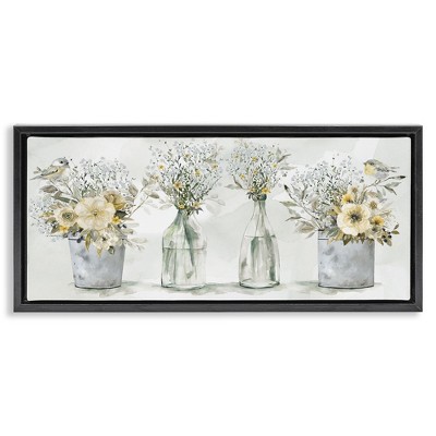 Stupell Industries Songbirds with Floral Bouquets, 25" x 11"
