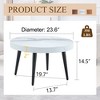 VYNXARIA Natural wood grain round coffee table,23.6" diameter.Features exquisite suction molding, natural wood texture,and black sprayed metal legs. - 4 of 4