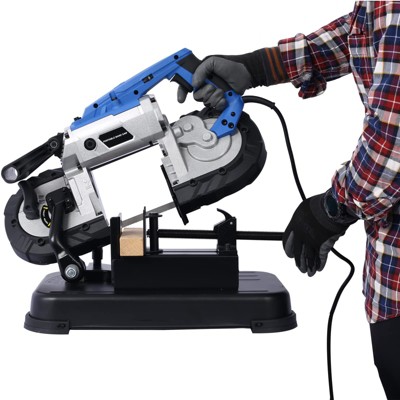 Portable Metal Cutting Bandsaw, Band Saw with Removable Stainless Steel, 45°-90°Cutting Benchtop Metal Aluminum Cutting Bandsaw, Portable Band Saw
