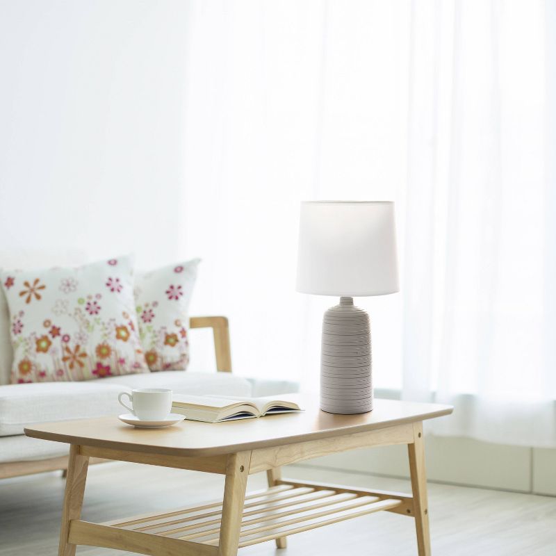 Textured Linear Ceramic Table Lamp - Simple Designs, 5 of 10