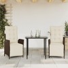 vidaXL Patio Dining Set with Cushions Brown Poly Rattan - Choose Size, Model & Number of Items - 2 of 4