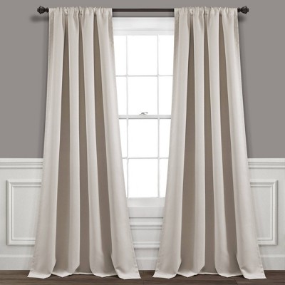 Set of 2 Insulated Rod Pocket Blackout Window Curtain Panels - Lush Décor
