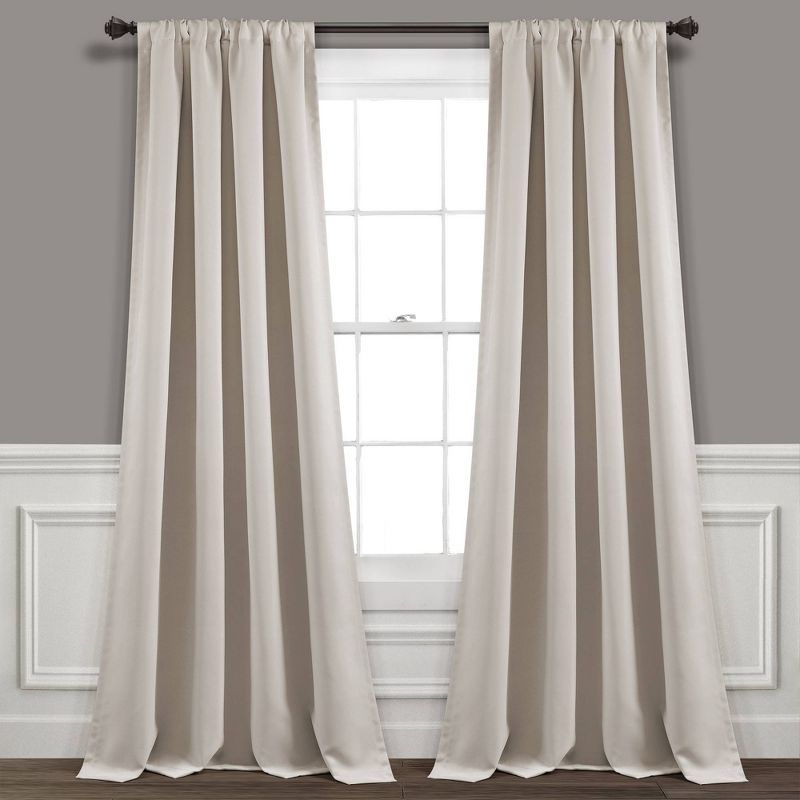 Set of 2 Insulated Rod Pocket Blackout Window Curtain Panels - Lush Décor, 1 of 10