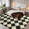 Coucheta Washable Checkered Area Rug, Non-Slip & Stain Resistant, Modern Geometric Plaid Carpet for Bedroom, Living Room, Hallway, Dining & Nursery - 3 of 4