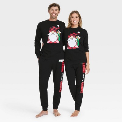 Adult Unisex Gnomie Family Holiday Graphic Sweatshirt - Black XS