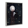 Stupell Industries Astronaut Hanging Stars Outer Space Ladder to Moon Floating Frame Canvas Art, Gray, 25" x 31" - 2 of 4