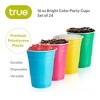 True Bright Party Cups, Disposable Cups, Drink Cups for Cocktails and Beer, 16 Ounce Capacity, Plastic, Multicolor, Set of 24 - 2 of 4