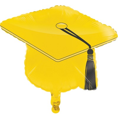 Yellow Graduation Cap Mylar Balloon