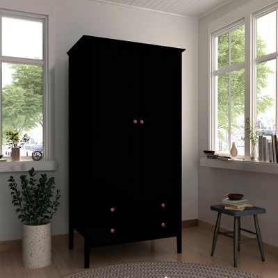 Crown Black Full Wardrobe with Rose Gold Knobs