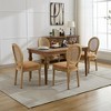 Kumasinova Set of 2 French Upholstered Dining Chairs, PU Leather Kitchen Chairs with Hand-Pulled Buckles, High Back Dining Room Chair,Solid Wood Frame - 2 of 4