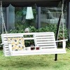 PAGED 3-Person Porch Swing with Folding Coffee Table and Chains,Modern Bench Swing for Patio Backyard,Garden - 2 of 4