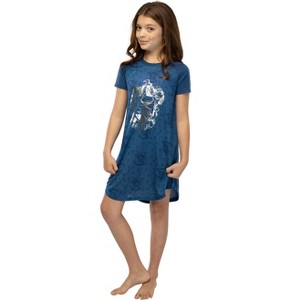 Harry Potter Girls Foil Print Hogwarts Raglan Nightgown - 1 of 4