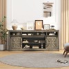 Farmhouse TV Console Table for 75" TV,Entertainment Center with Semi-Open Top Storage,Adjustable Shelf&Sliding Doors,Media Cabinet for Living Room - 2 of 4